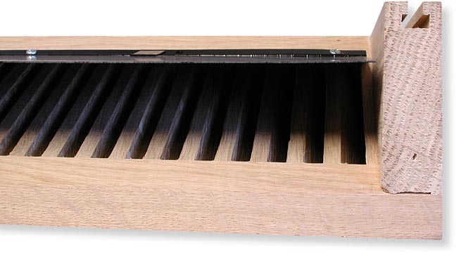 wood baseboard register with damper