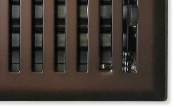 oil rubbed bronze register closeup, mission style