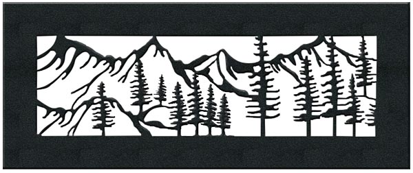 Cascade mountain motif heat register