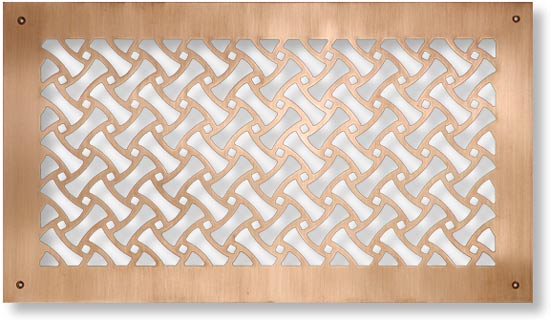 basketweave motif copper heat register